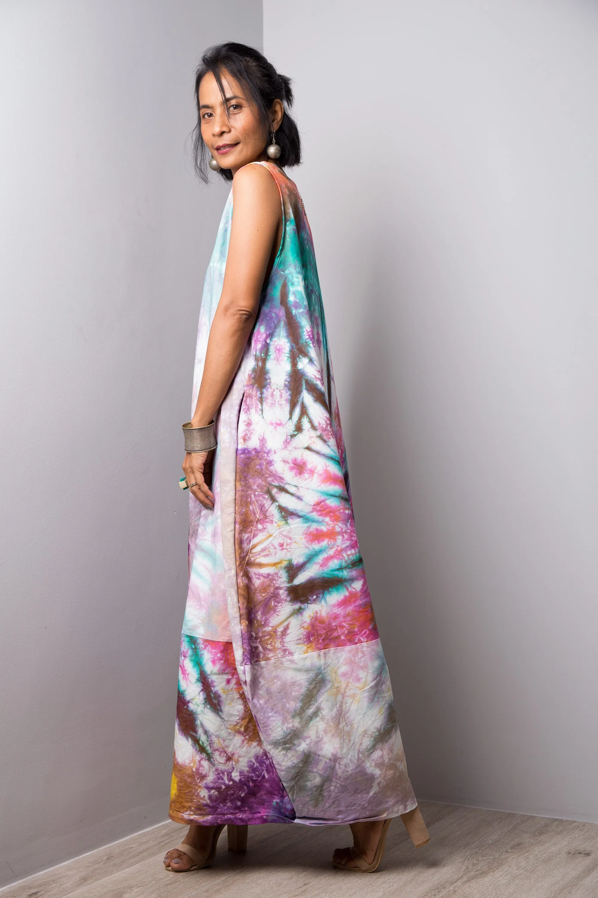 Tie dye patchwork dress