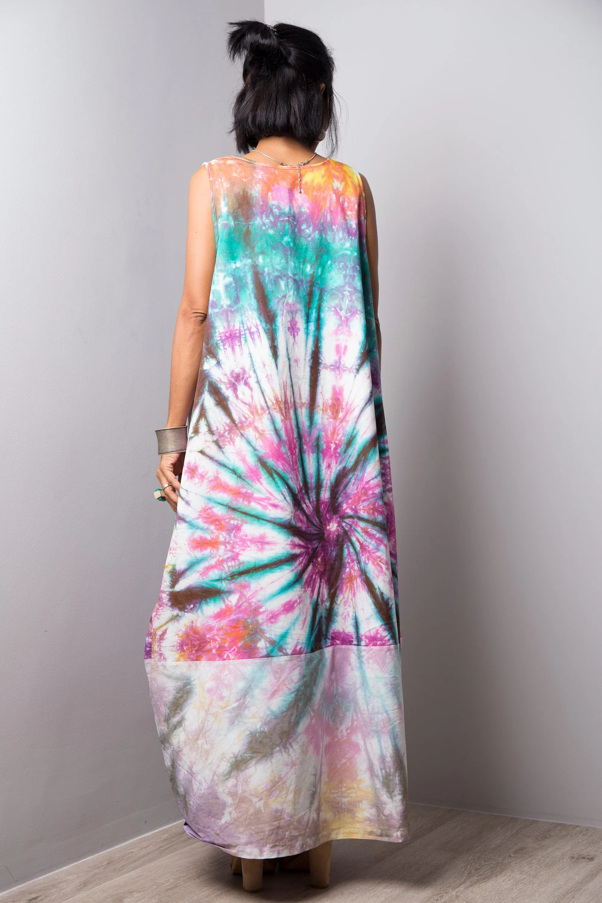 Tie dye patchwork dress