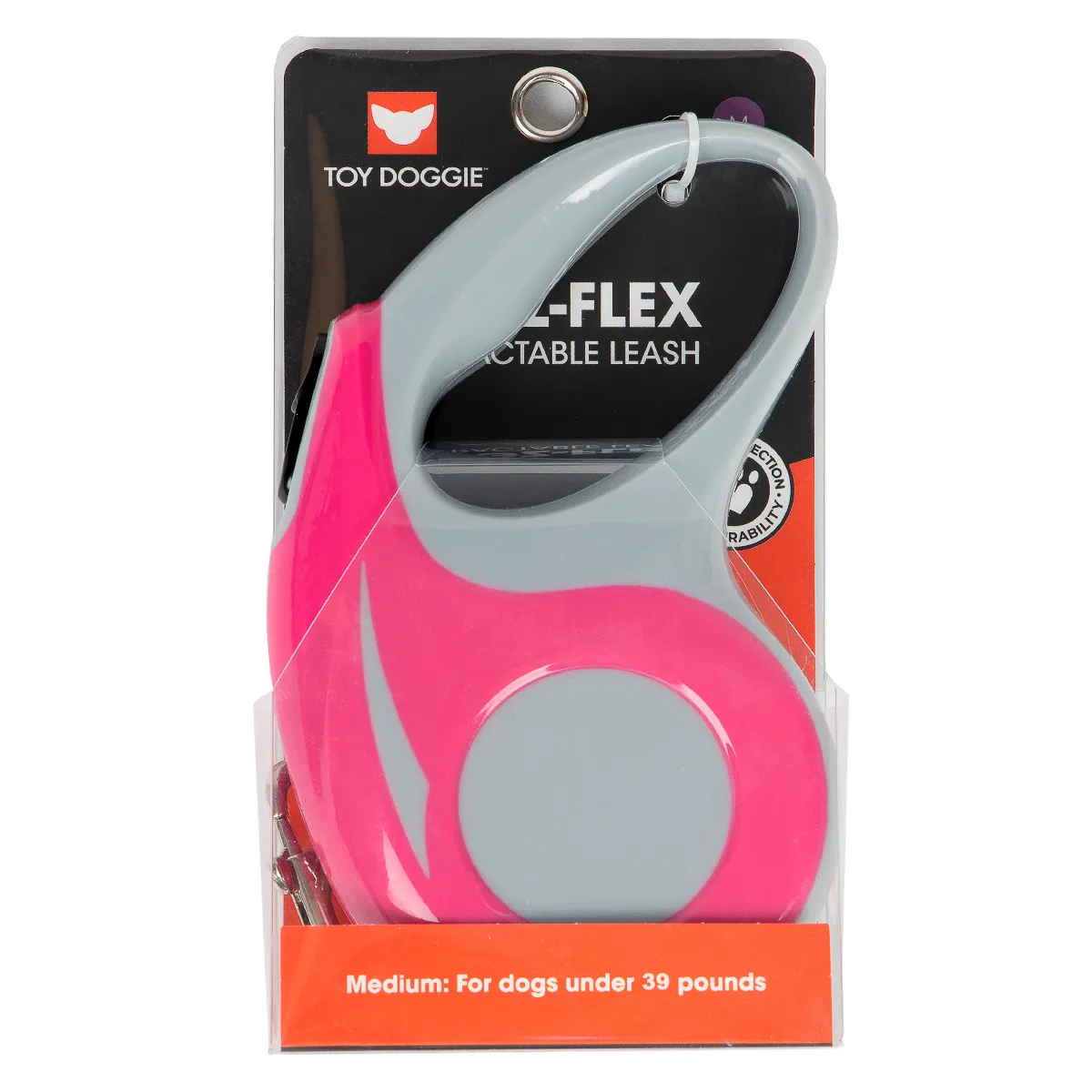 TUGZ-Flex Pink Retractable Dog Leash