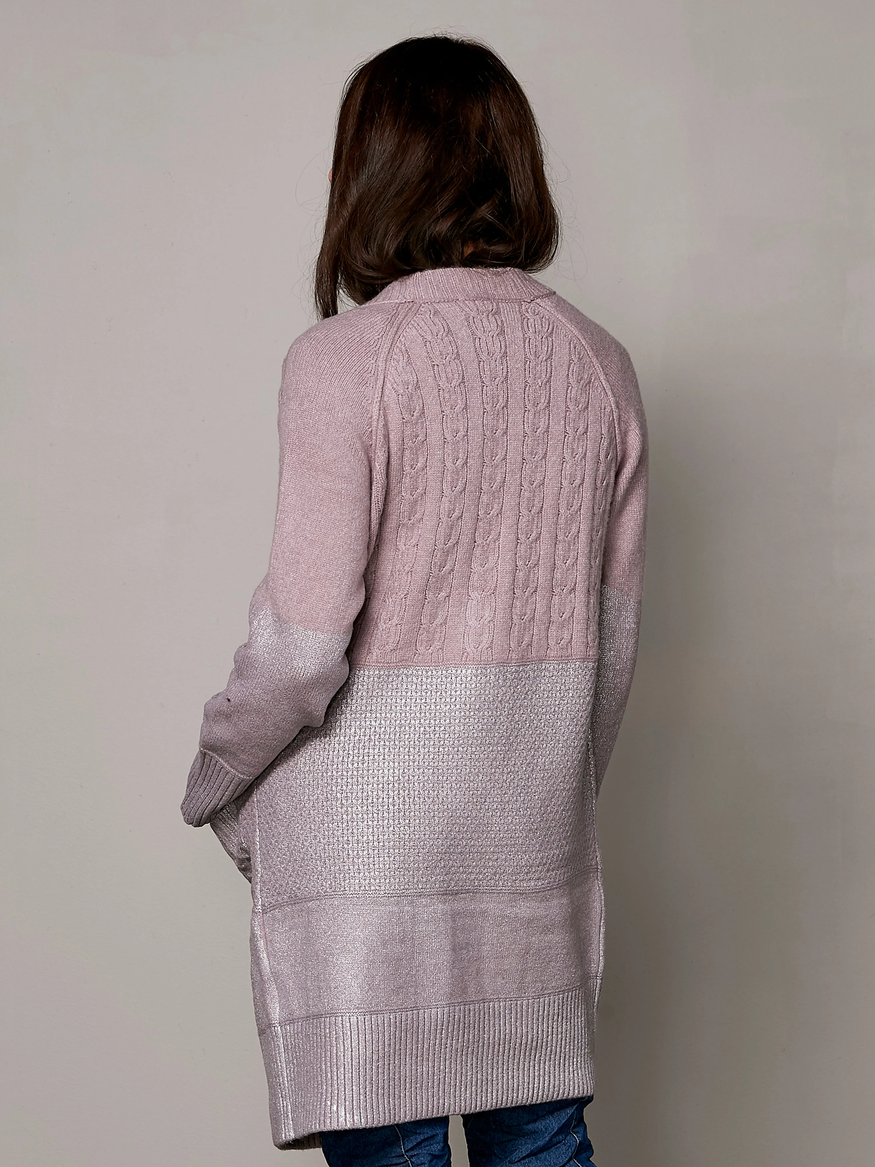 VIBE knitted cardigan - Dusty purple mix