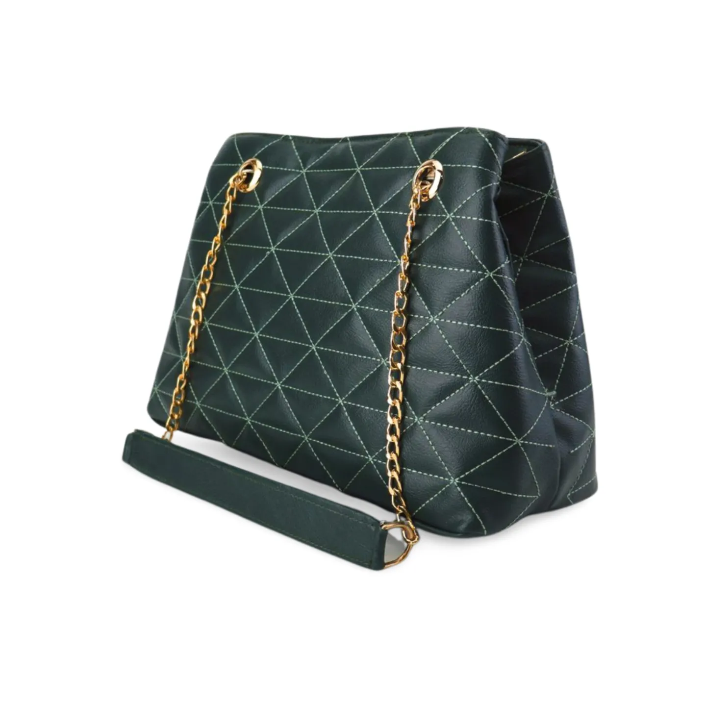 Women's Quilted PU Handbag Solid Color Chain Shoulder Bag