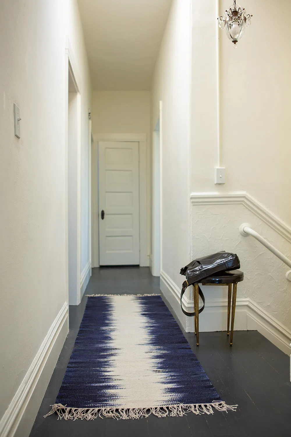 Wool Ikat Runner in Navy